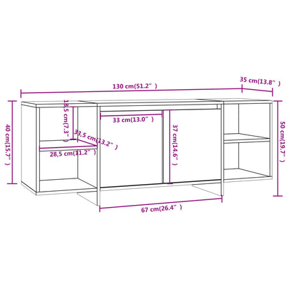 vidaXL TV Cabinet Concrete Grey 130x35x50 cm Engineered Wood