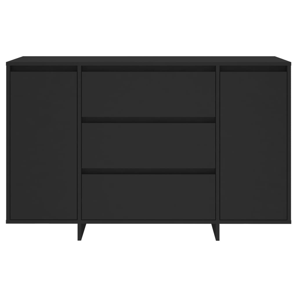 vidaXL Sideboard with 3 Drawers Black 120x41x75 cm Engineered Wood