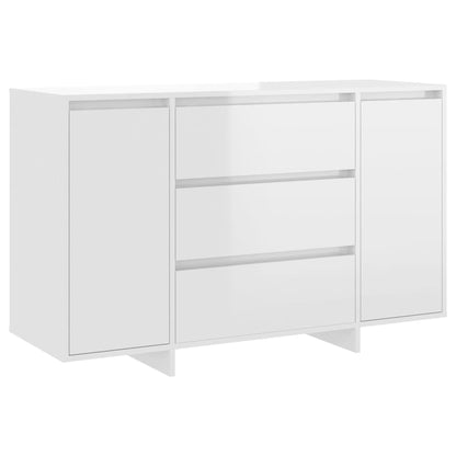 vidaXL Sideboard with 3 Drawers High Gloss White 120x41x75 cm