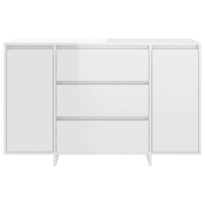 vidaXL Sideboard with 3 Drawers High Gloss White 120x41x75 cm