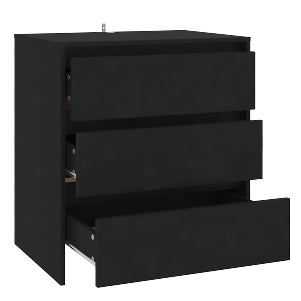 809747 vidaXL Sideboard Black 70x41x75 cm Engineered Wood