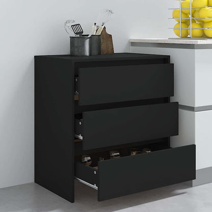 809747 vidaXL Sideboard Black 70x41x75 cm Engineered Wood