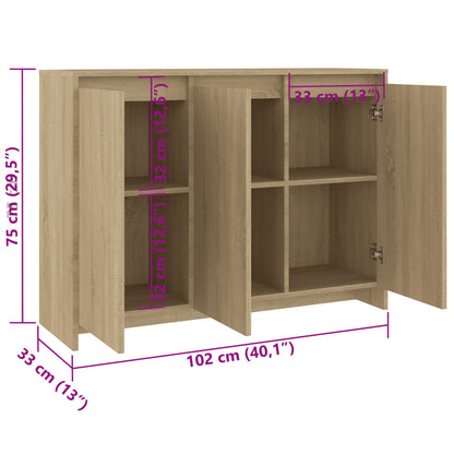 vidaXL Sideboard | Sonoma Oak | Engineered Wood | Medium | Sideboard
