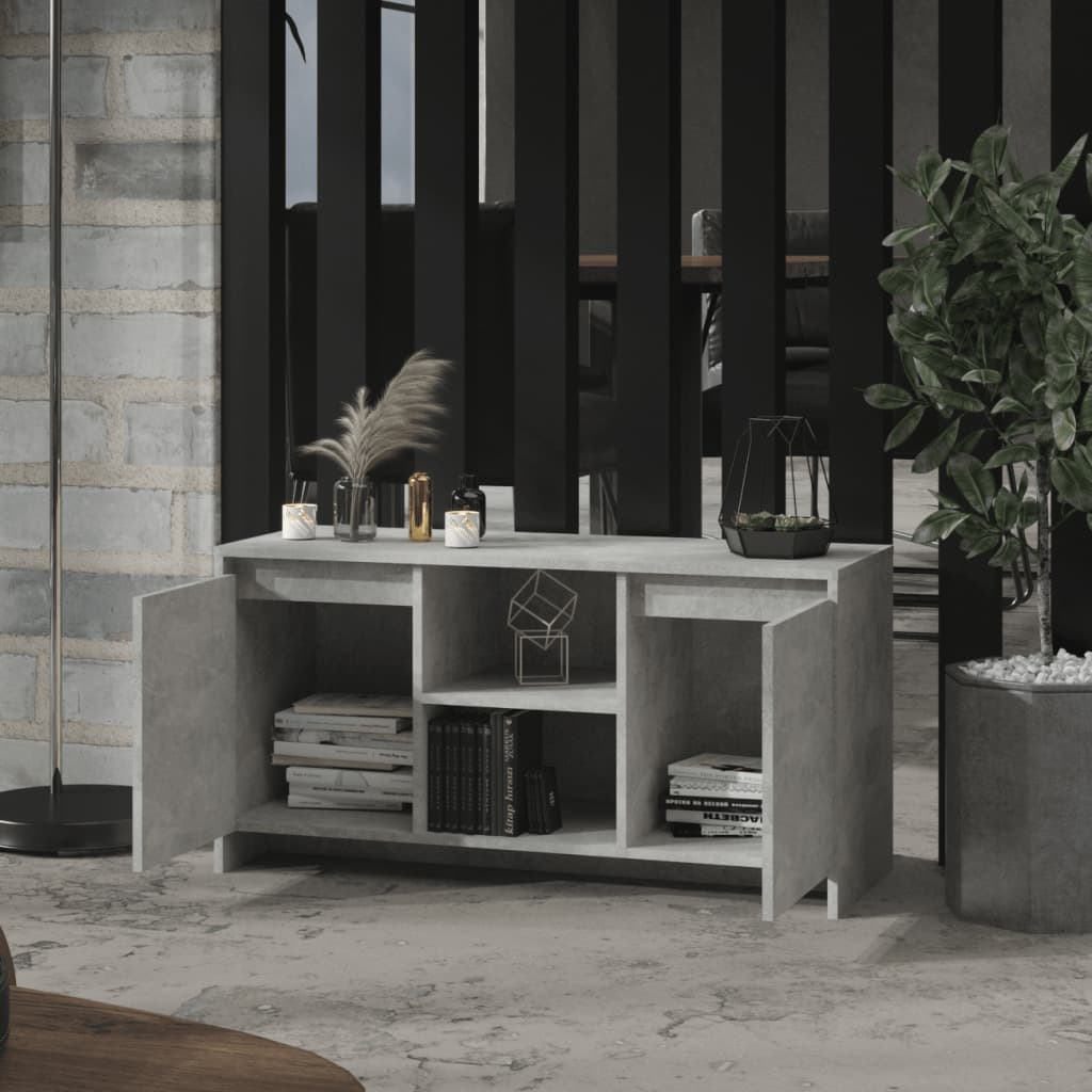 vidaXL TV Cabinet Concrete Grey 102x37.5x52.5 cm Engineered Wood