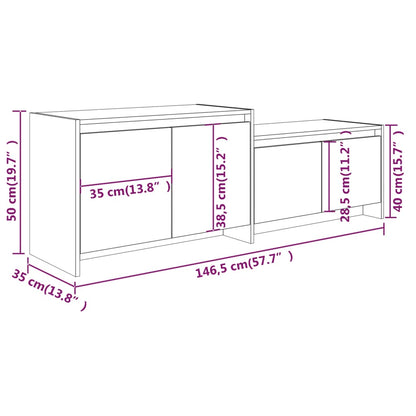vidaXL TV Cabinet White 146.5x35x50 cm Engineered Wood