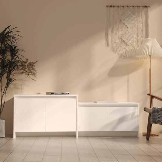 809809 vidaXL TV Cabinet White 146,5x35x50 cm Engineered Wood