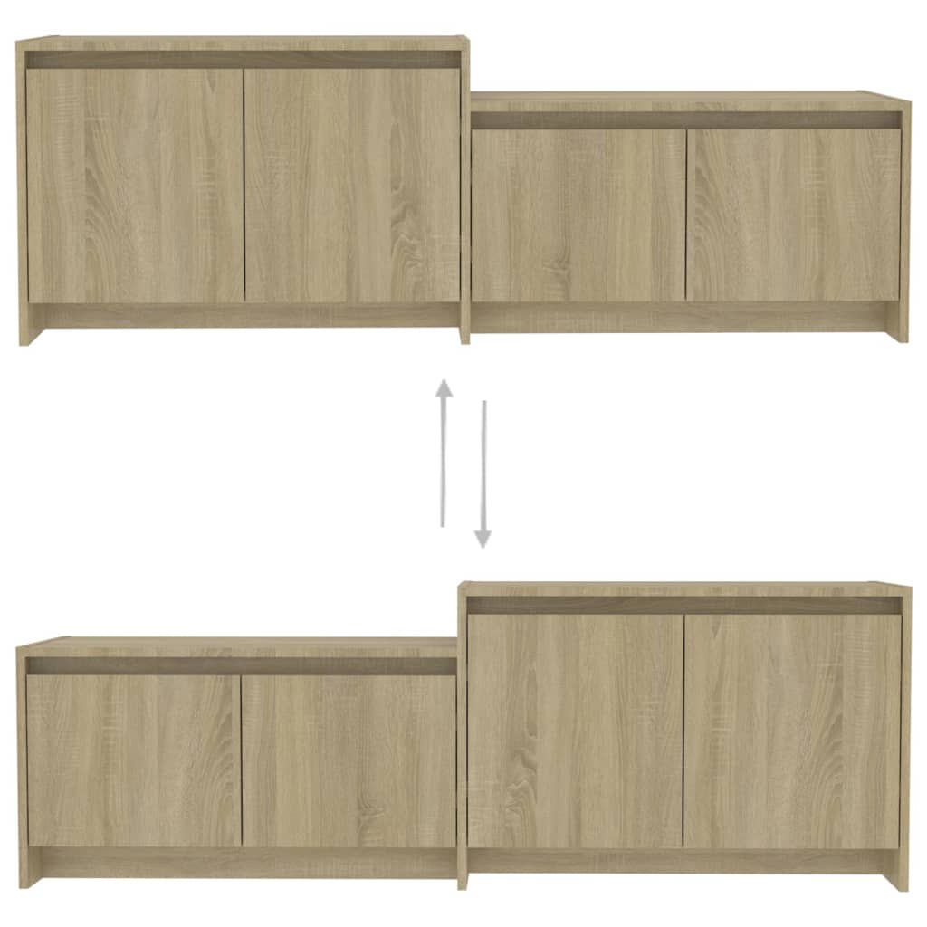 vidaXL TV Cabinet Sonoma Oak 146.5x35x50 cm Engineered Wood