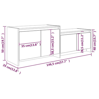 vidaXL TV Cabinet Sonoma Oak 146.5x35x50 cm Engineered Wood