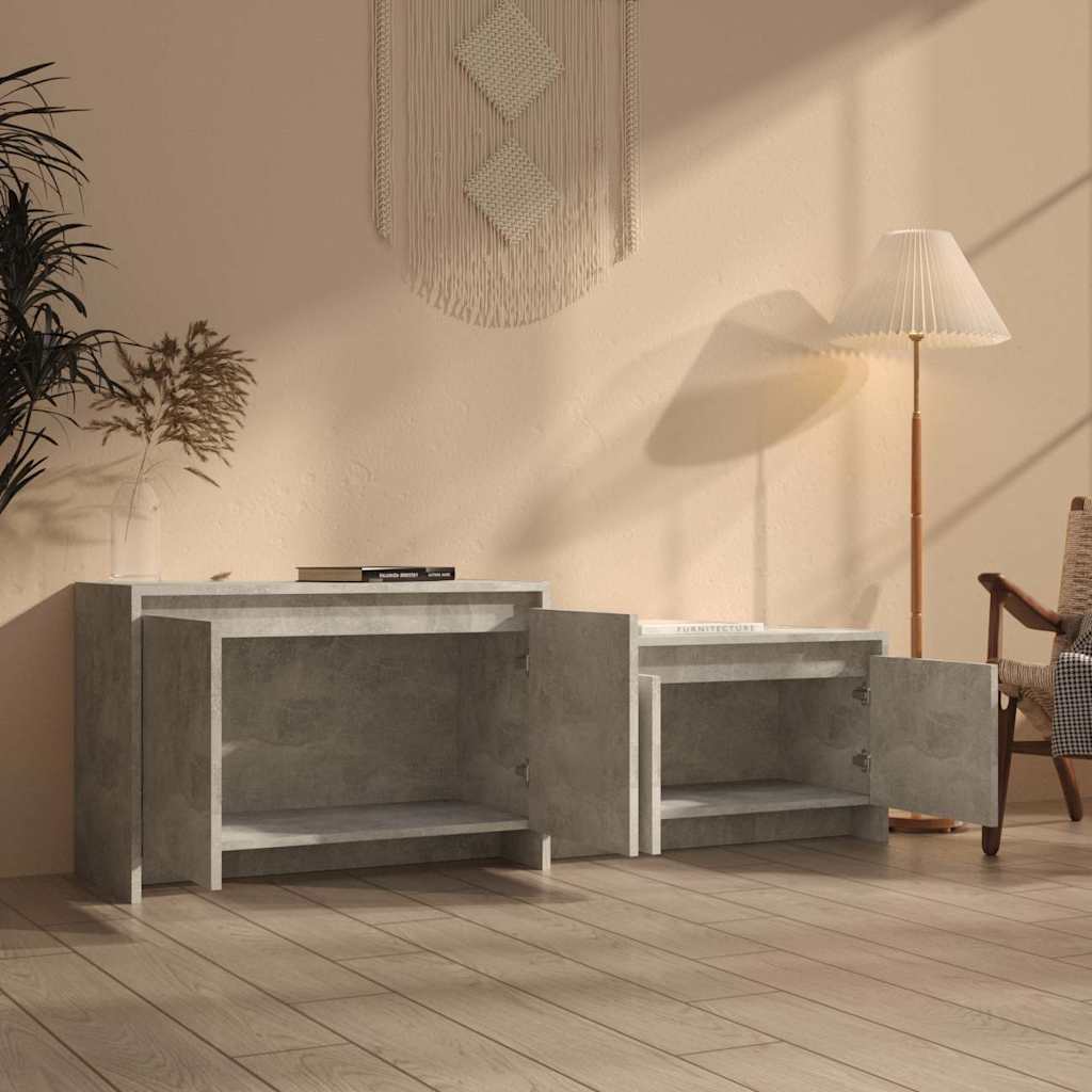 vidaXL TV Cabinet Concrete Grey 146,5x35x50 cm Engineered Wood
