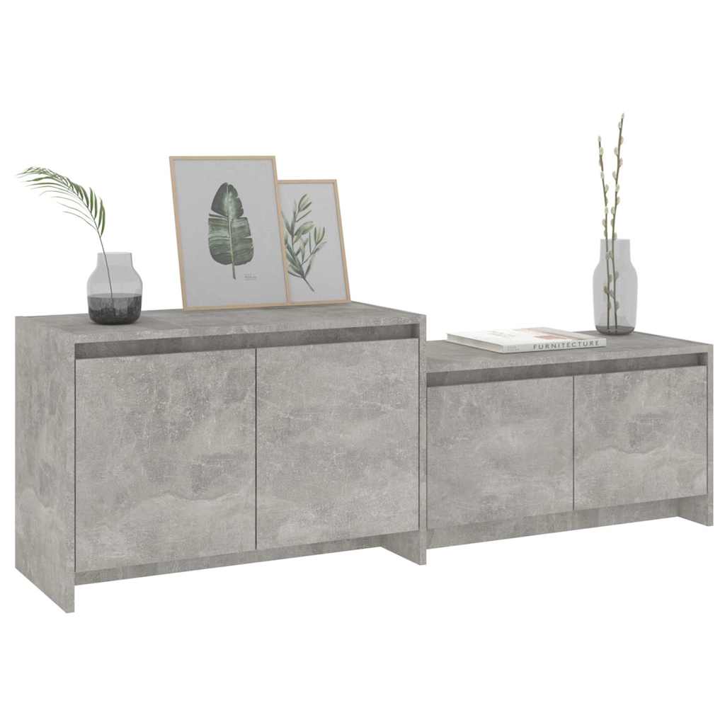 vidaXL TV Cabinet Concrete Grey 146,5x35x50 cm Engineered Wood