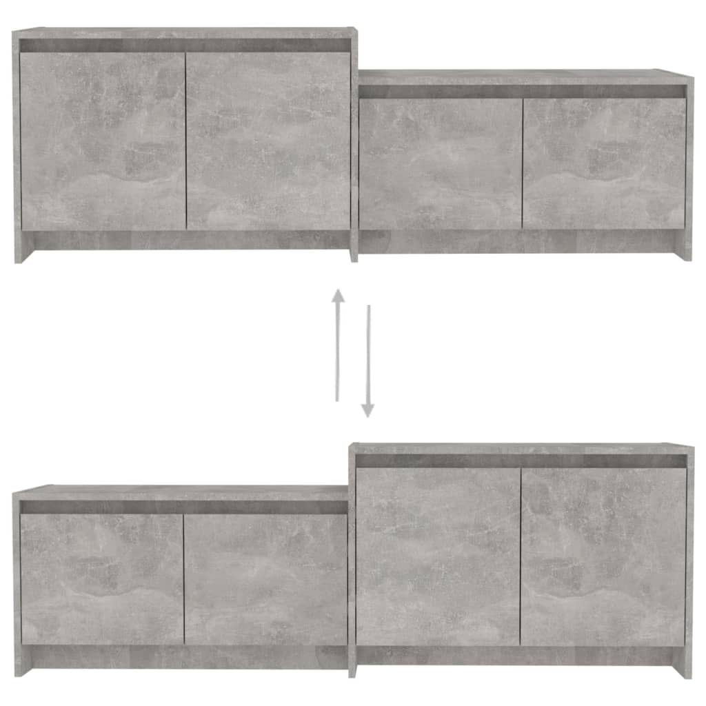 vidaXL TV Cabinet Concrete Grey 146.5x35x50 cm Engineered Wood