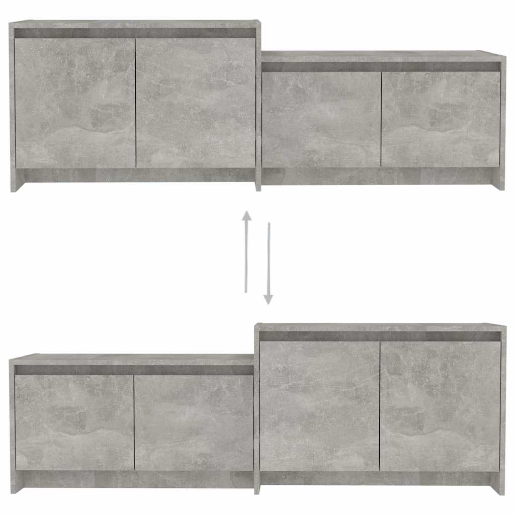vidaXL TV Cabinet Concrete Grey 146,5x35x50 cm Engineered Wood