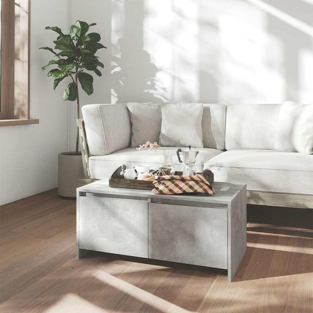 vidaXL Coffee Table Concrete Grey 90x50x41,5 cm Engineered Wood