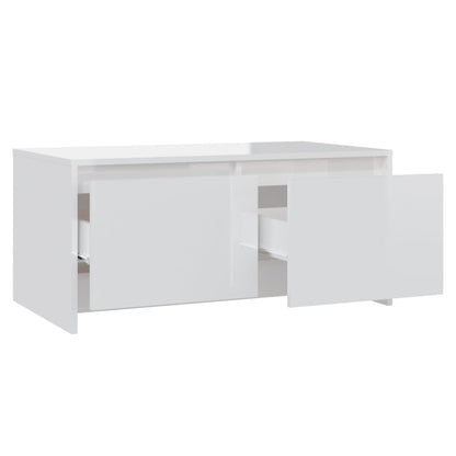 vidaXL Coffee Table High Gloss White 90x50x41.5 cm Engineered Wood