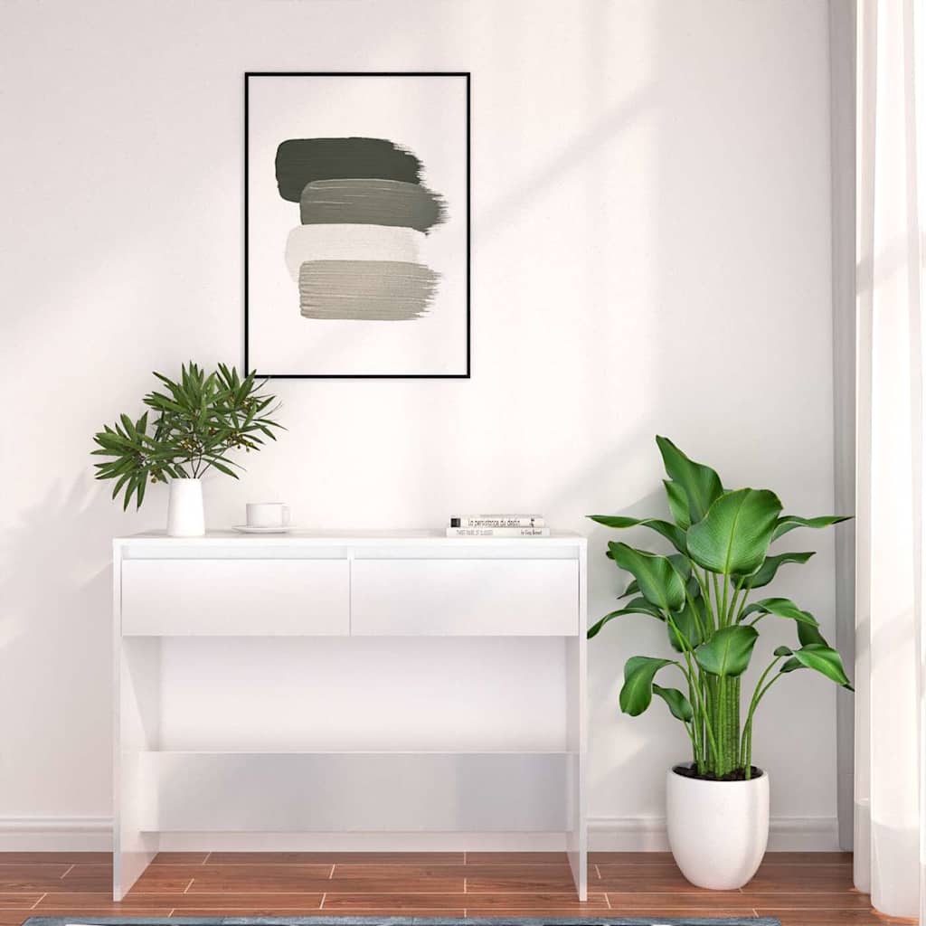 809836 vidaXL Console Table White 100x35x76,5 cm Engineered Wood