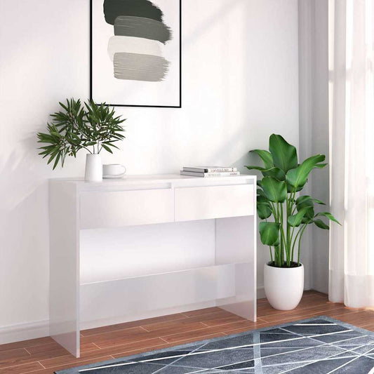 809836 vidaXL Console Table White 100x35x76,5 cm Engineered Wood