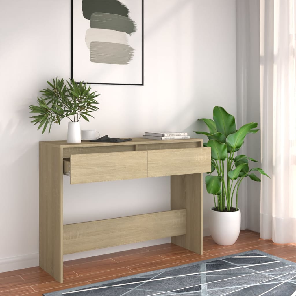 vidaXL Console Table Sonoma Oak 100x35x76.5 cm Engineered Wood
