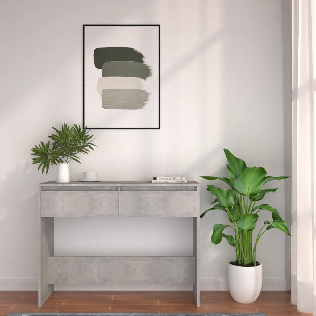 vidaXL Console Table Concrete Grey 100x35x76.5 cm Engineered Wood