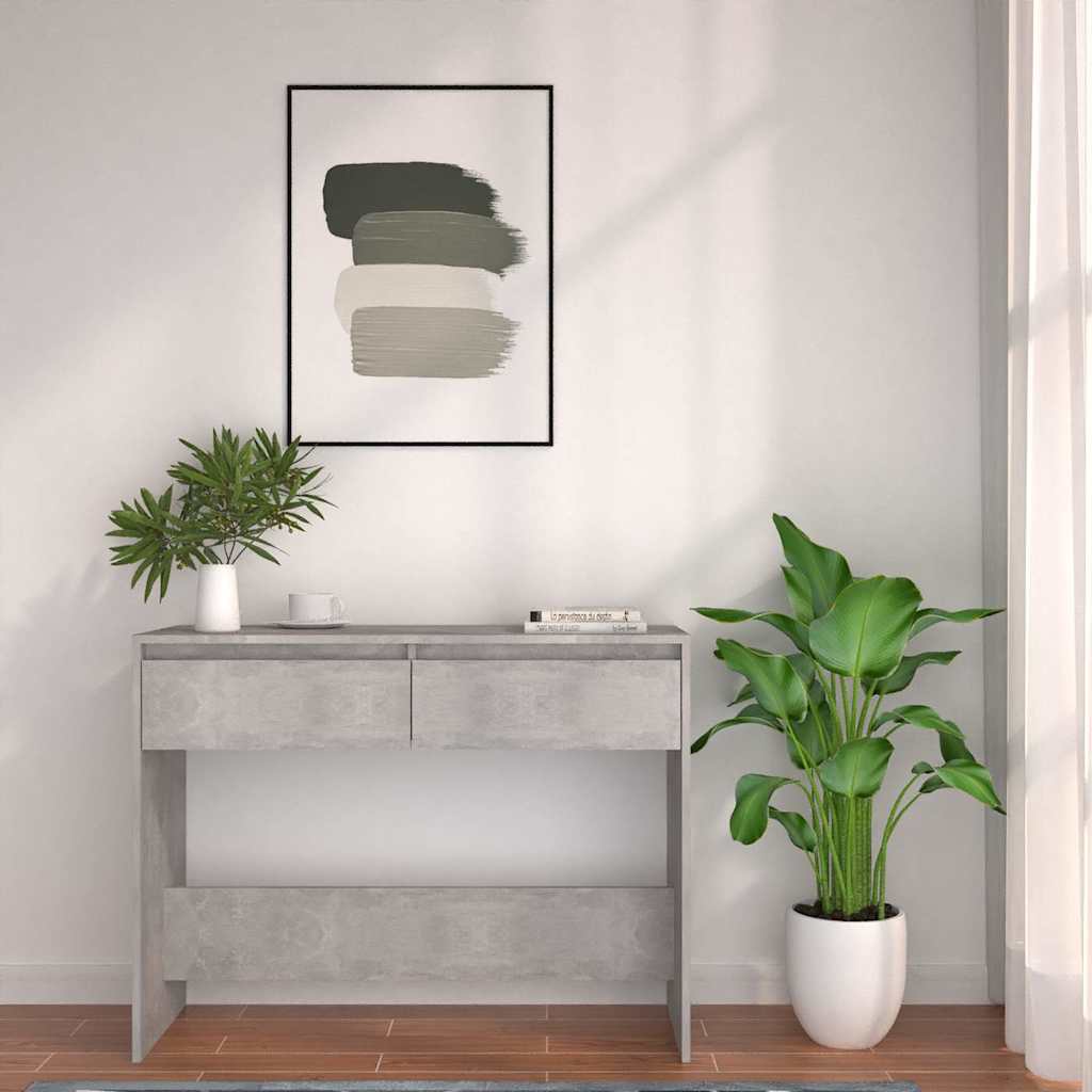 vidaXL Console Table Concrete Grey 100x35x76,5 cm Engineered Wood
