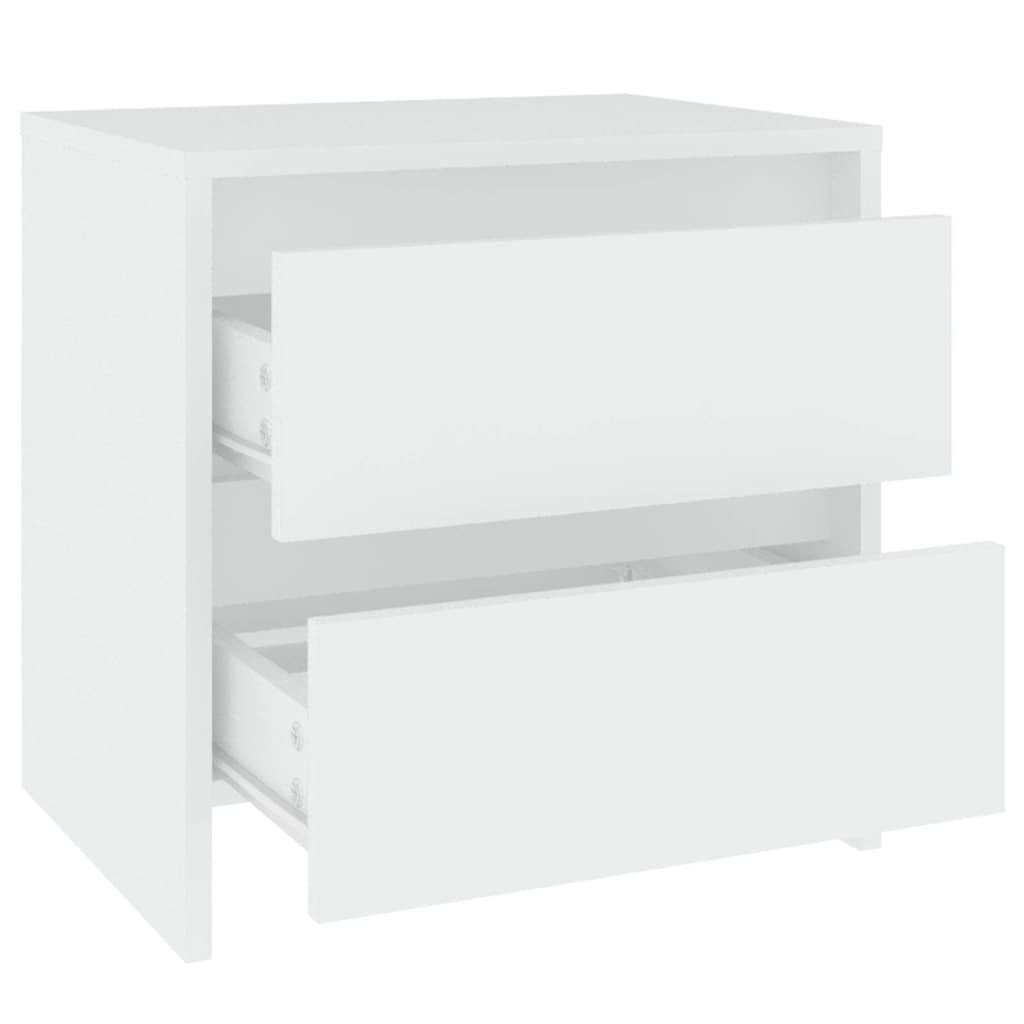 809845 vidaXL Bedside Cabinet White 45x34,5x44,5 cm Engineered Wood