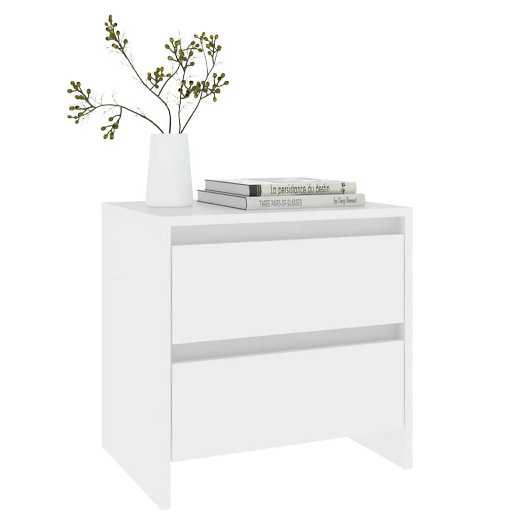 809845 vidaXL Bedside Cabinet White 45x34,5x44,5 cm Engineered Wood