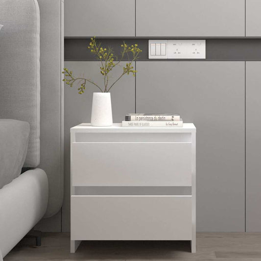 809845 vidaXL Bedside Cabinet White 45x34,5x44,5 cm Engineered Wood