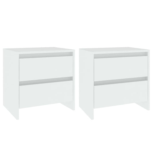 vidaXL Bedside Cabinets 2 pcs White 45x34.5x44.5 cm Engineered Wood