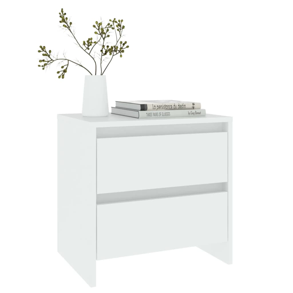 vidaXL Bedside Cabinets 2 pcs White 45x34.5x44.5 cm Engineered Wood