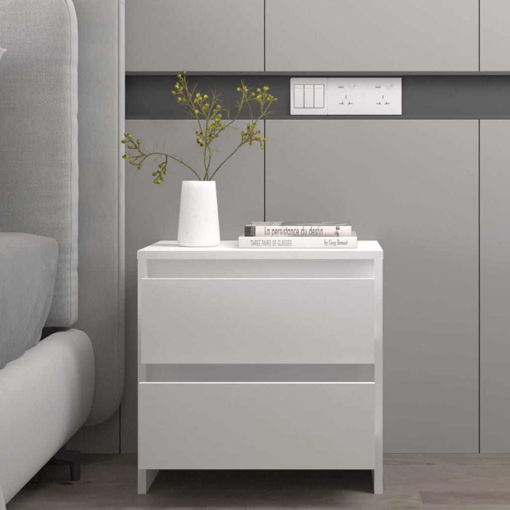 vidaXL Bedside Cabinets 2 pcs White 45x34.5x44.5 cm Engineered Wood