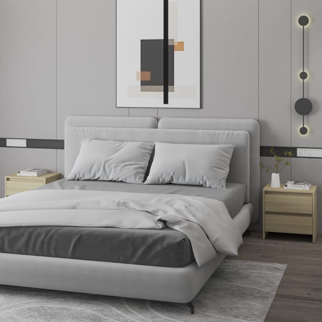 vidaXL Bedside Cabinets 2 pcs Sonoma Oak 45x34.5x44.5 cm Engineered Wood