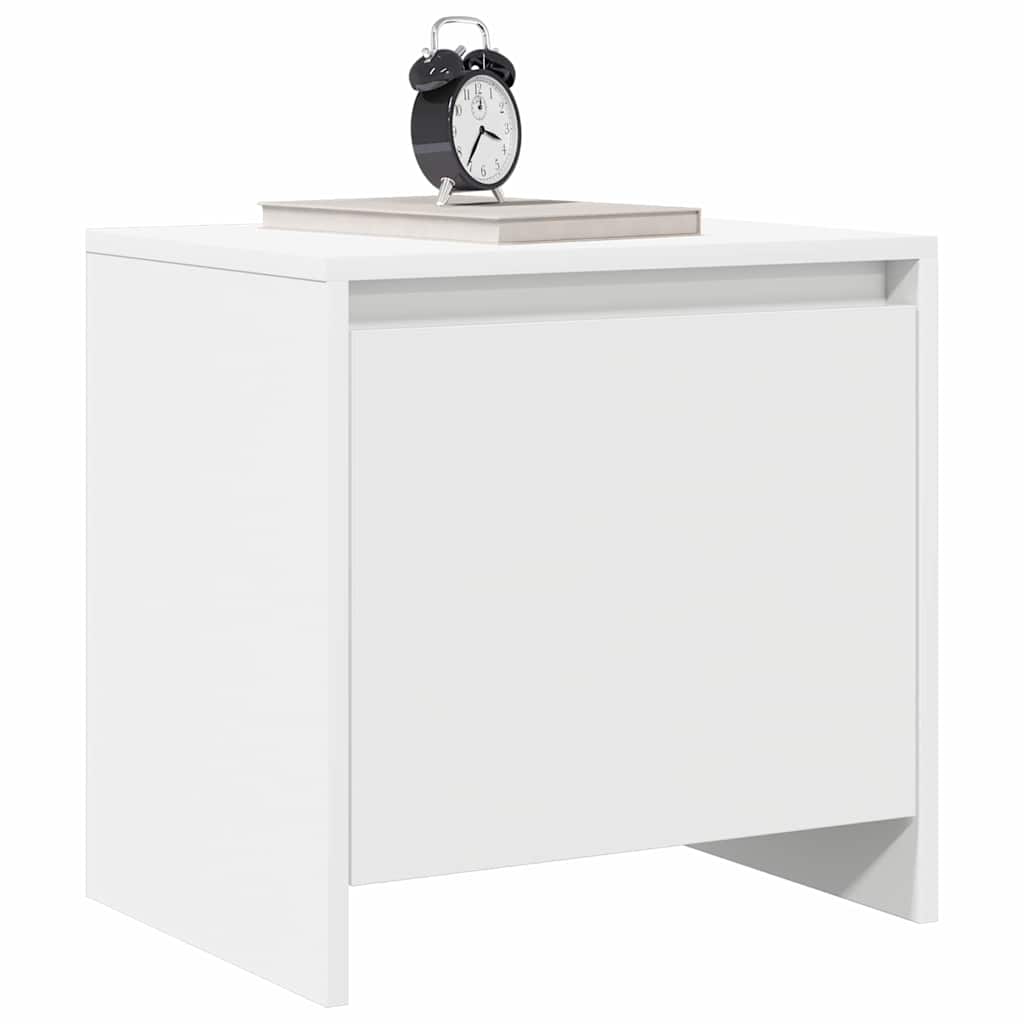 809863 vidaXL Bedside Cabinet White 45x34x44,5 cm Engineered Wood