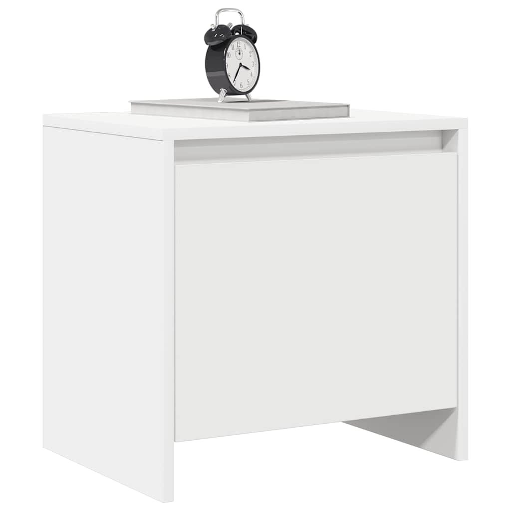 vidaXL Bedside Cabinet White 45x34x44.5 cm Engineered Wood
