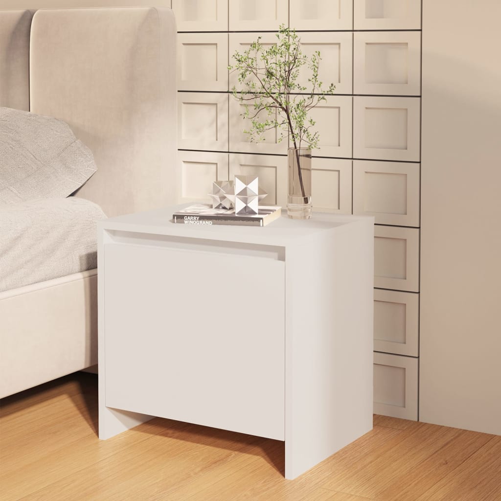 vidaXL Bedside Cabinets 2 pcs White 45x34x44.5 cm Engineered Wood