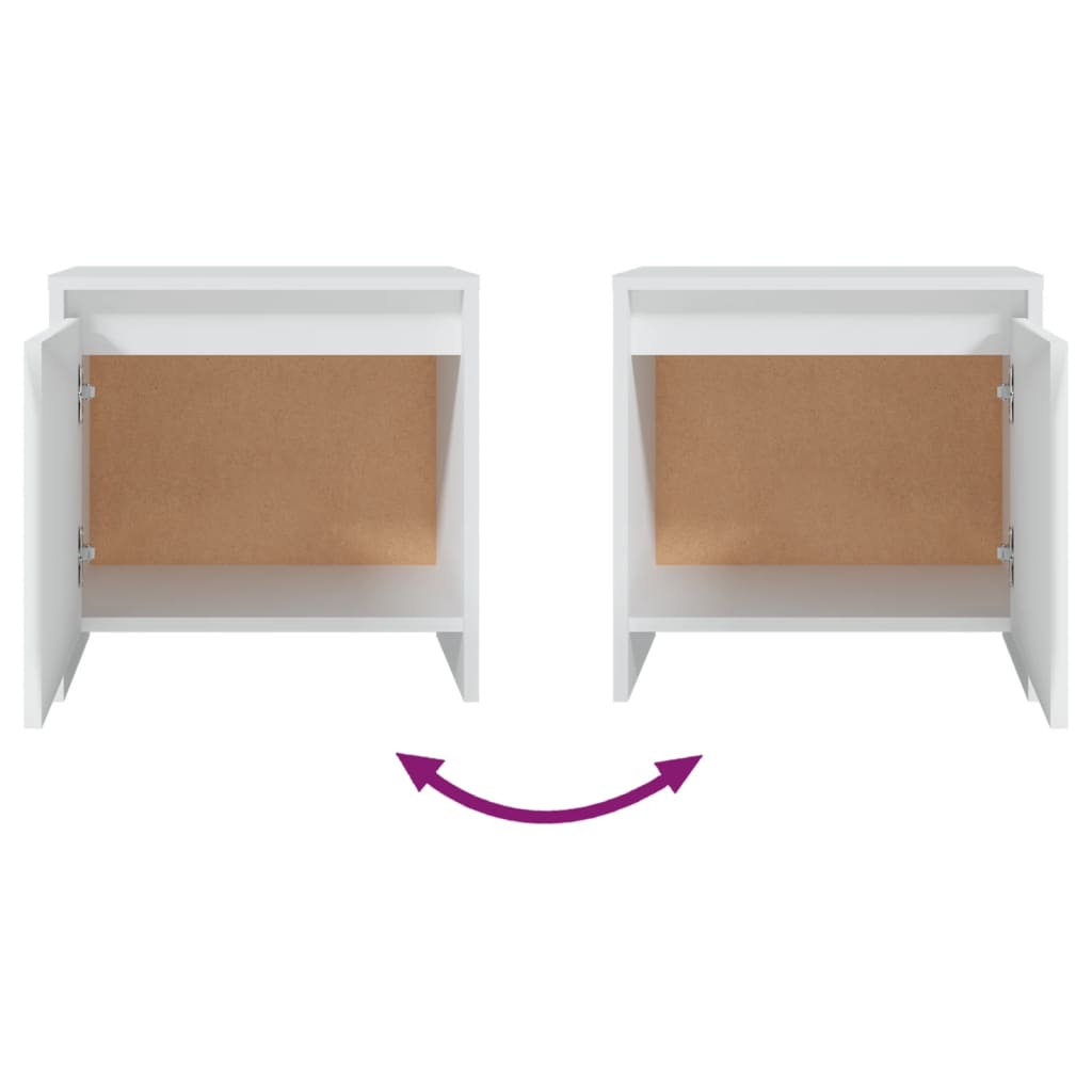 vidaXL Bedside Cabinets 2 pcs White 45x34x44.5 cm Engineered Wood
