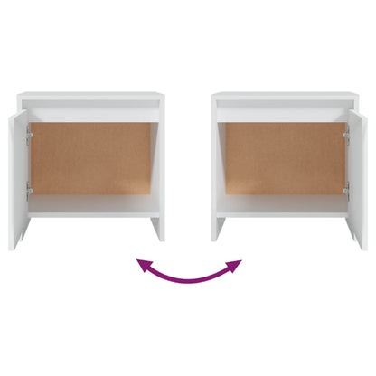 vidaXL Bedside Cabinets 2 pcs White 45x34x44.5 cm Engineered Wood