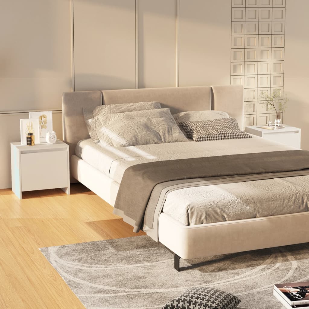 vidaXL Bedside Cabinets 2 pcs White 45x34x44.5 cm Engineered Wood