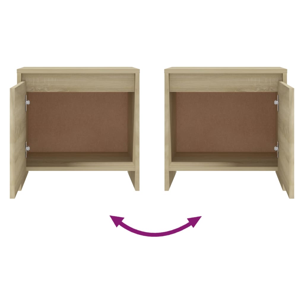 vidaXL Bedside Cabinets 2 pcs Sonoma Oak 45x34x44.5 cm Engineered Wood