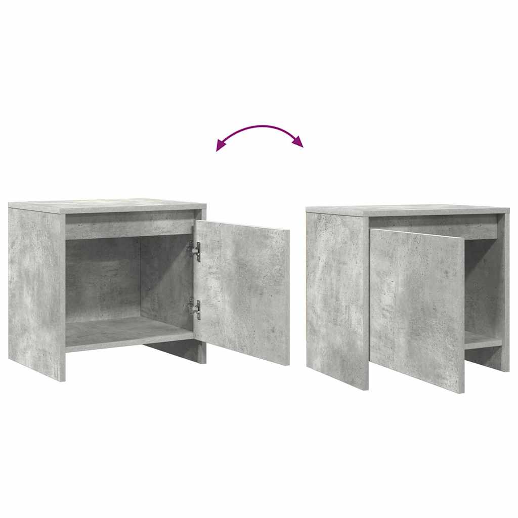 vidaXL Bedside Cabinets 2 pcs Concrete Grey 45x34x44.5 cm Engineered Wood