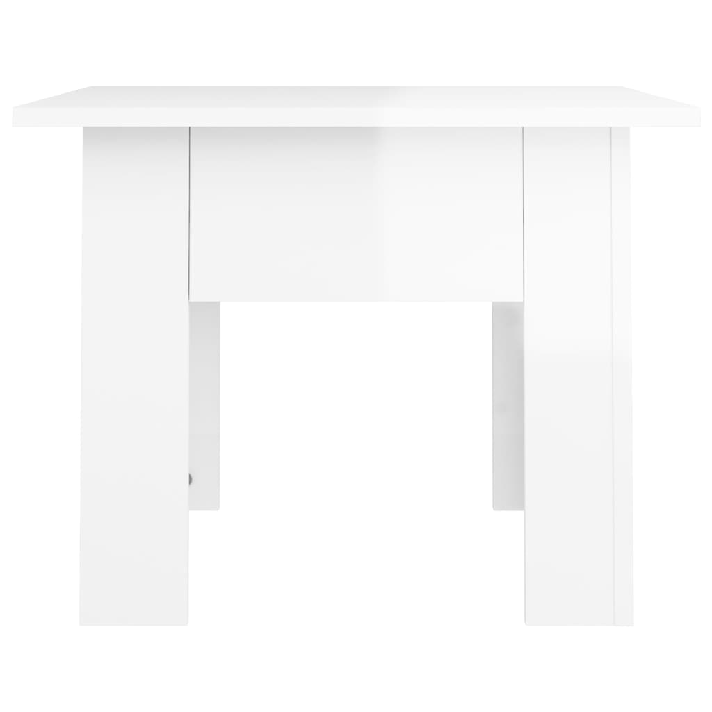 vidaXL Coffee Table High Gloss White 55x55x42 cm Engineered Wood