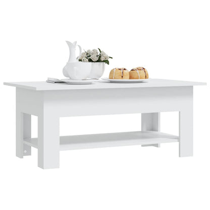 810253 vidaXL Coffee Table White 102x55x42 cm Engineered Wood