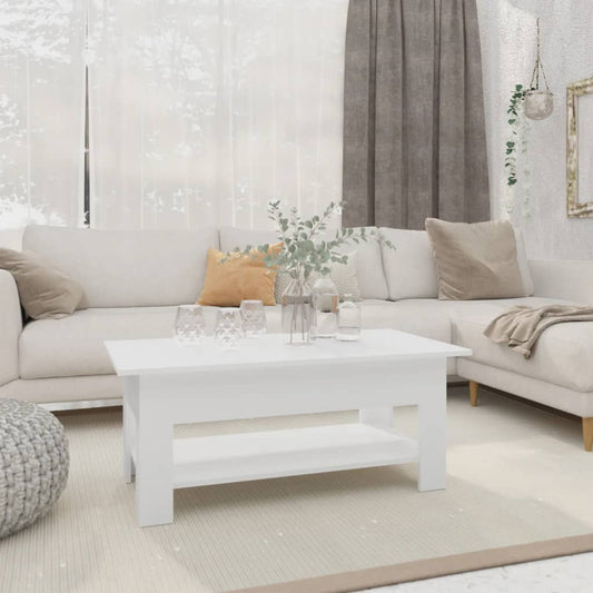 810253 vidaXL Coffee Table White 102x55x42 cm Engineered Wood