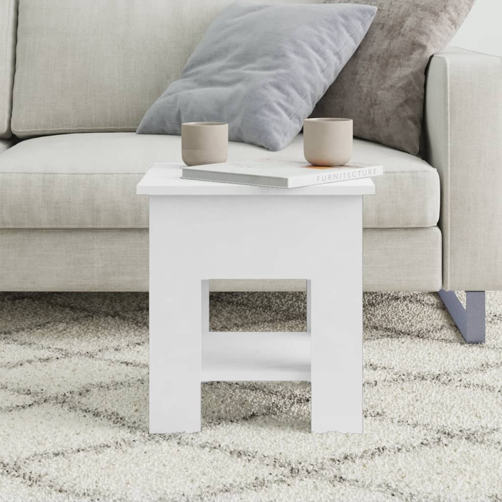 810271 vidaXL Coffee Table White 40x40x42 cm Engineered wood
