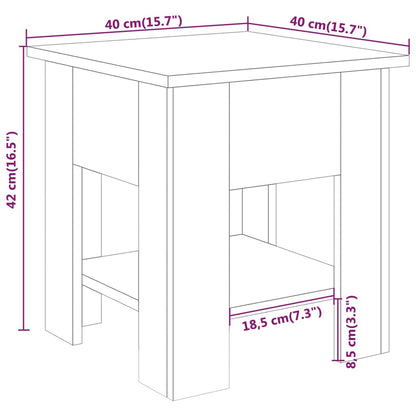 810271 vidaXL Coffee Table White 40x40x42 cm Engineered wood