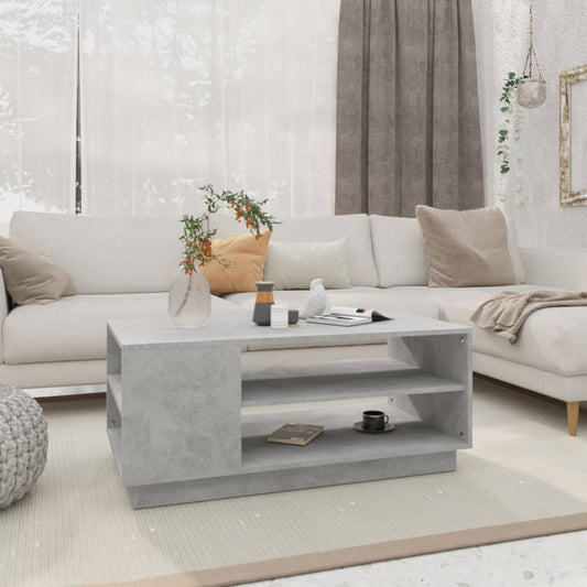 vidaXL Coffee Table Concrete Grey 102x55x43 cm Engineered Wood