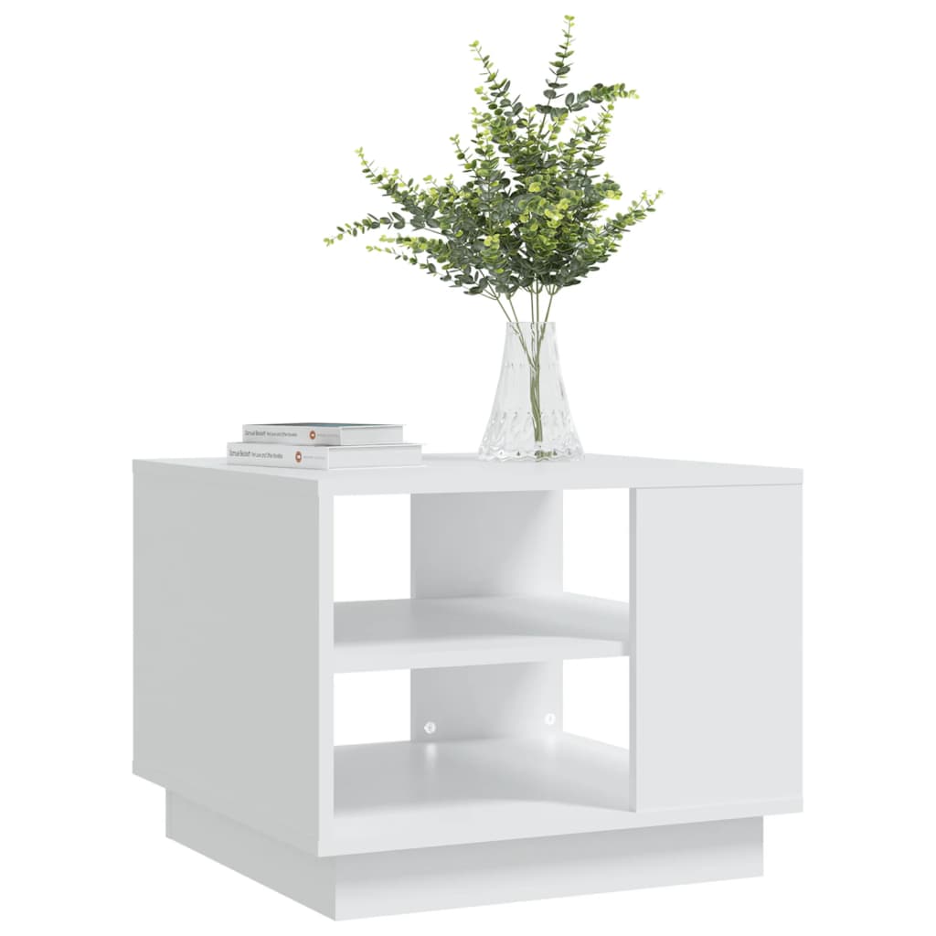 810289 vidaXL Coffee Table White 55x55x43 cm Engineered Wood