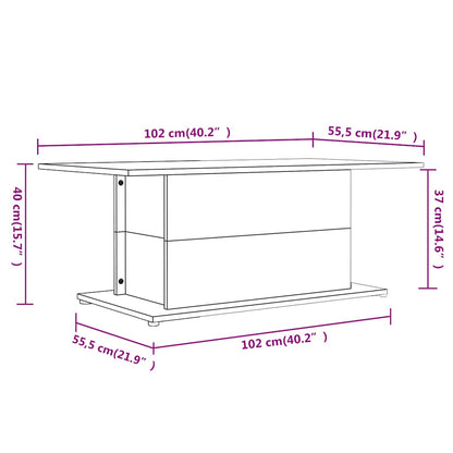 810308 vidaXL Coffee Table Black 102x55,5x40 cm Engineered Wood