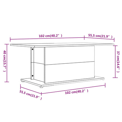 810310 vidaXL Coffee Table Sonoma Oak 102x55,5x40 cm Engineered Wood
