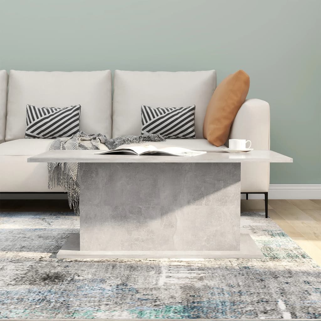 810311 vidaXL Coffee Table Concrete Grey 102x55,5x40 cm Engineered Wood