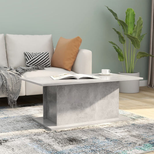 810311 vidaXL Coffee Table Concrete Grey 102x55,5x40 cm Engineered Wood