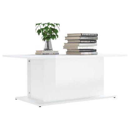 810313 vidaXL Coffee Table High Gloss White 102x55,5x40 cm Engineered Wood